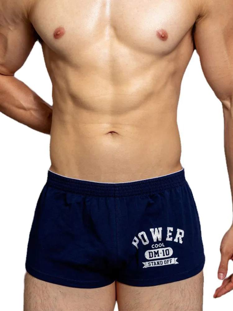 2-pack Men's DM Printed Lettering Low Waist Sexy Cotton Boxer Shorts