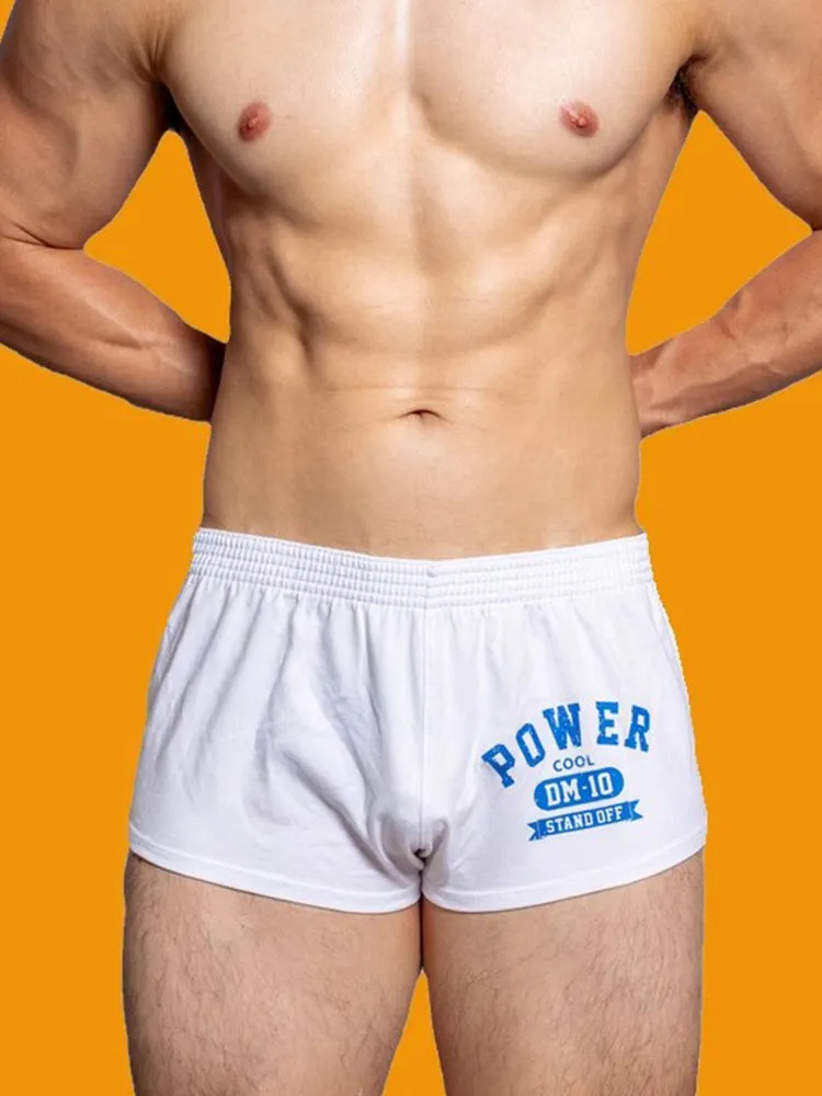 2-pack Men's DM Printed Lettering Low Waist Sexy Cotton Boxer Shorts