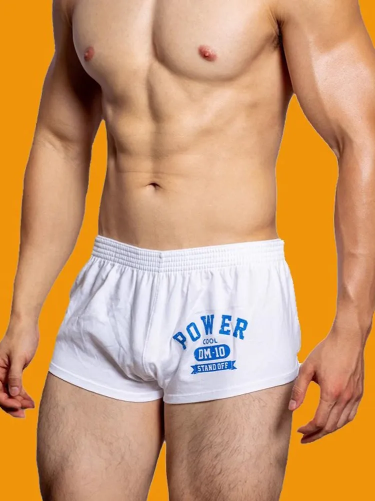 2-pack Men's DM Printed Lettering Low Waist Sexy Cotton Boxer Shorts