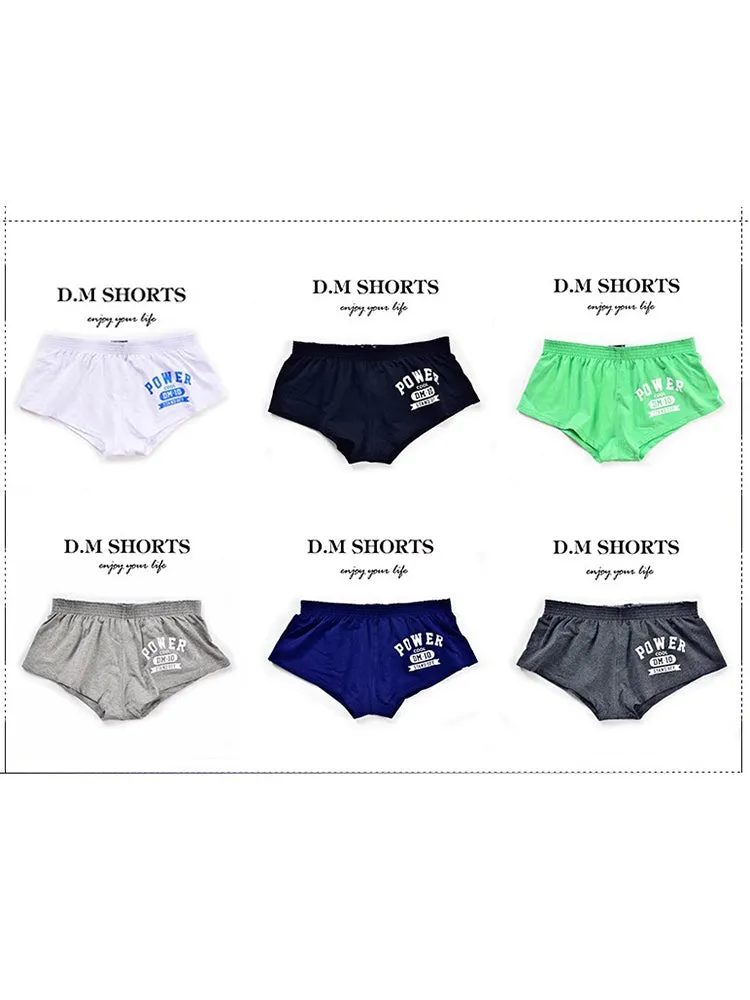 2-pack Men's DM Printed Lettering Low Waist Sexy Cotton Boxer Shorts