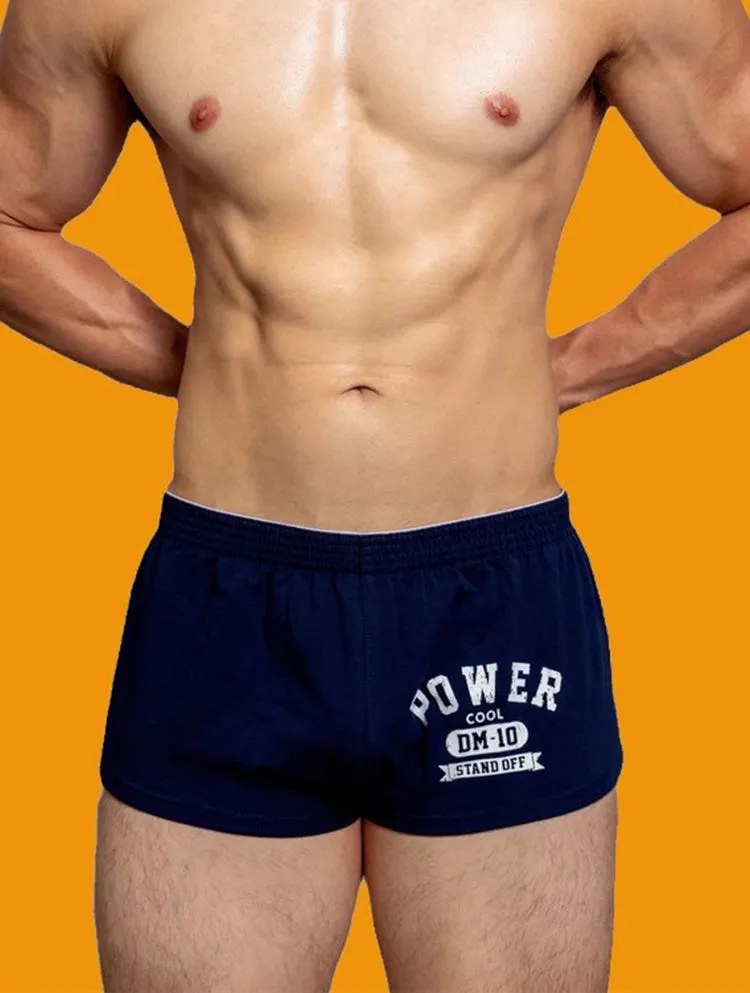 2-pack Men's DM Printed Lettering Low Waist Sexy Cotton Boxer Shorts