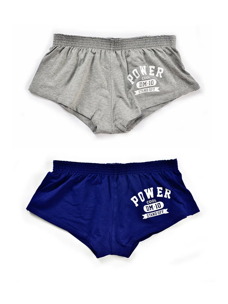 2-pack Men's DM Printed Lettering Low Waist Sexy Cotton Boxer Shorts