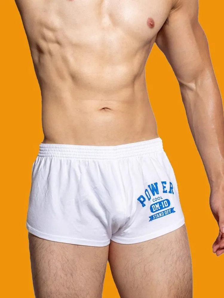 2-pack Men's DM Printed Lettering Low Waist Sexy Cotton Boxer Shorts