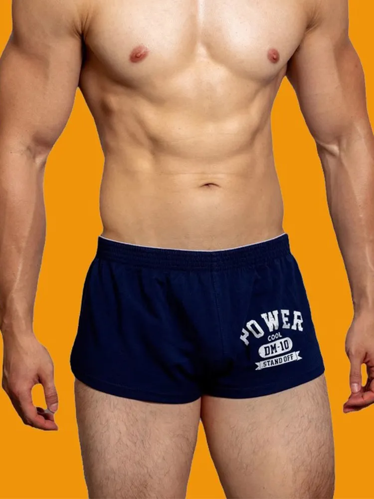 2-pack Men's DM Printed Lettering Low Waist Sexy Cotton Boxer Shorts