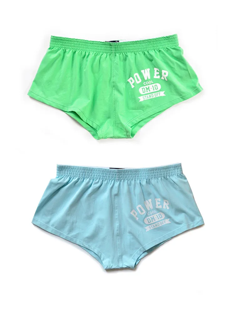 2-pack Men's DM Printed Lettering Low Waist Sexy Cotton Boxer Shorts