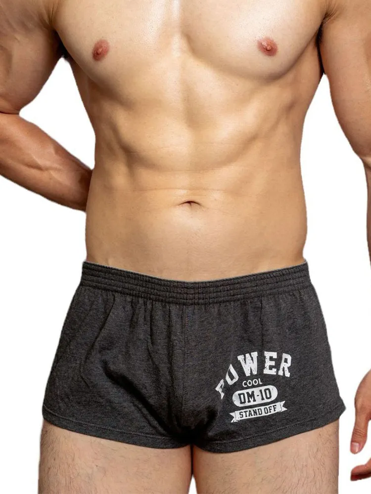 2-pack Men's DM Printed Lettering Low Waist Sexy Cotton Boxer Shorts