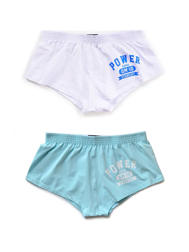 2-pack Men's DM Printed Lettering Low Waist Sexy Cotton Boxer Shorts