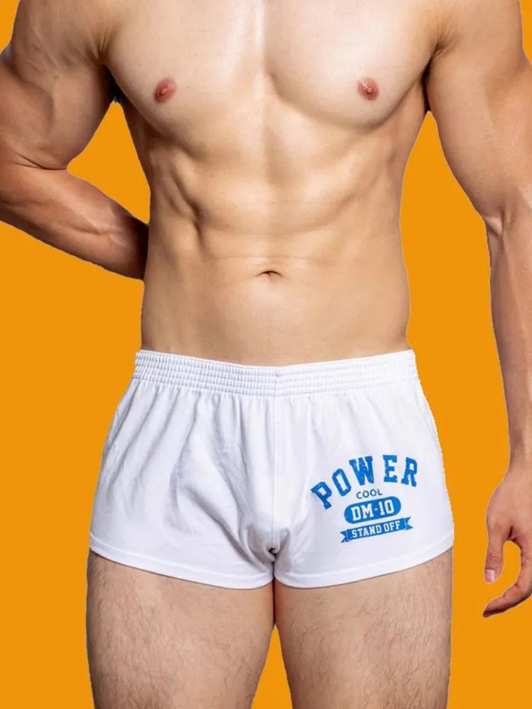 2-pack Men's DM Printed Lettering Low Waist Sexy Cotton Boxer Shorts