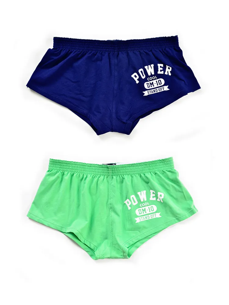 2-pack Men's DM Printed Lettering Low Waist Sexy Cotton Boxer Shorts
