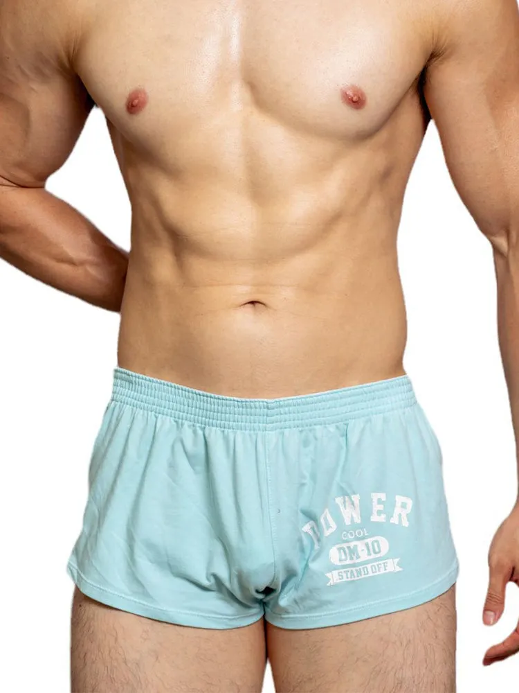 2-pack Men's DM Printed Lettering Low Waist Sexy Cotton Boxer Shorts