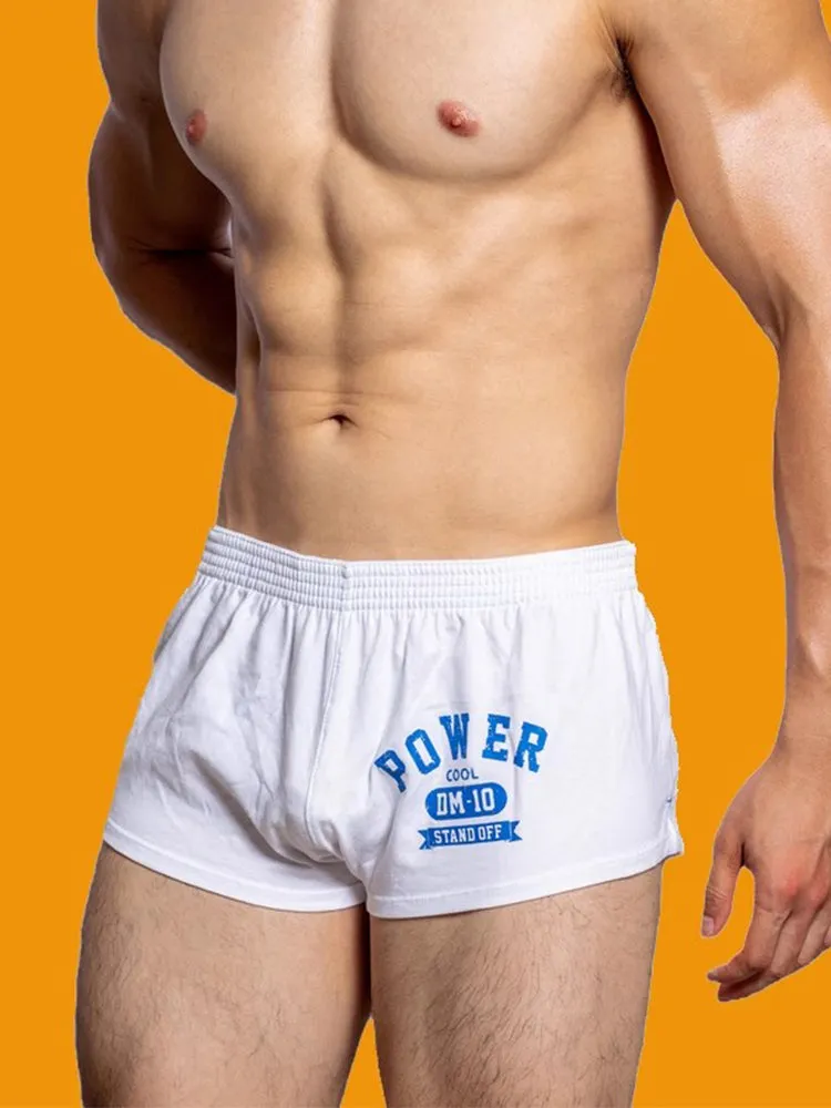 2-pack Men's DM Printed Lettering Low Waist Sexy Cotton Boxer Shorts