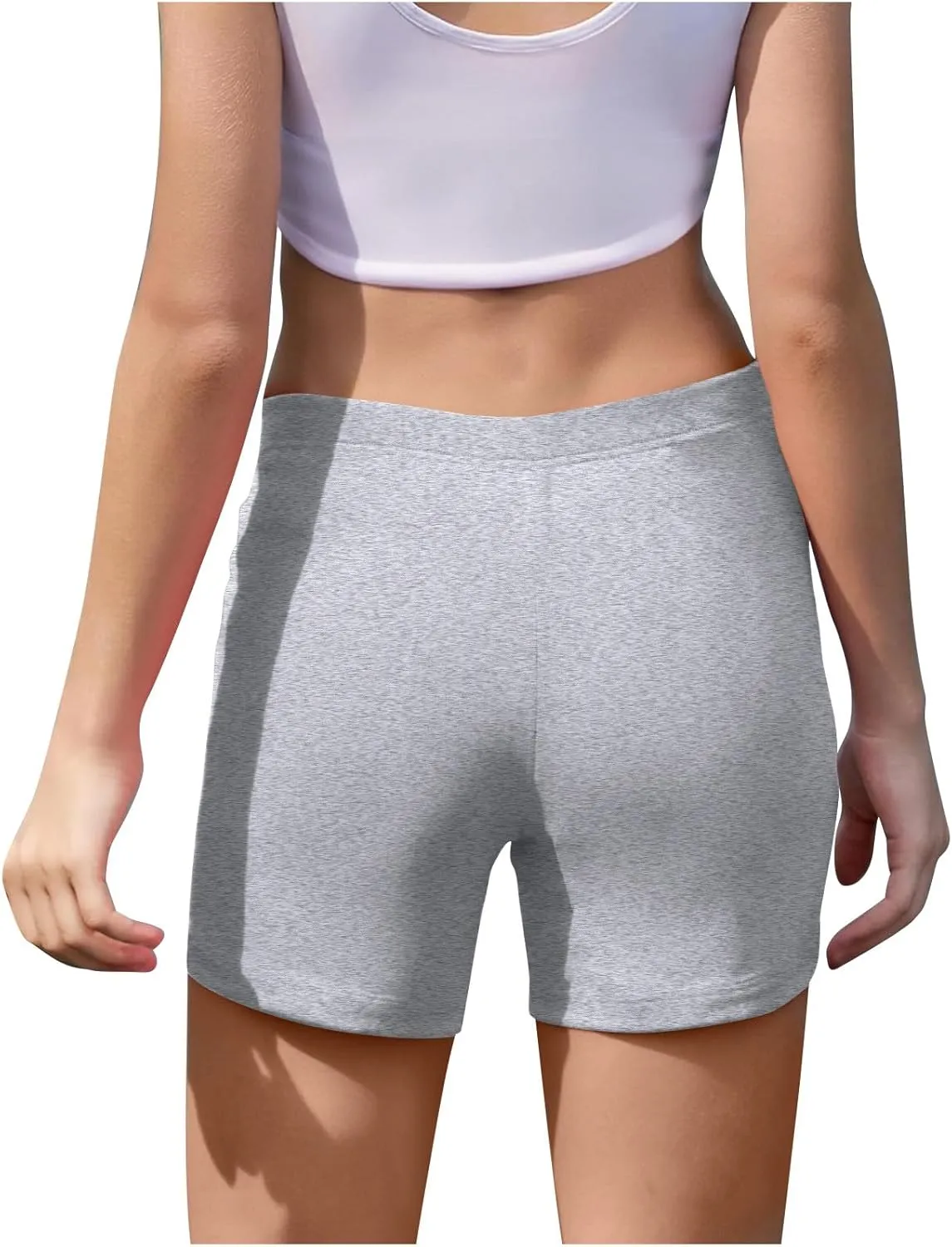 4-Packs Girls Cotton Athletic Running Shorts Casual Kids Summer Comfy Elastic Waist Short Yoga Leggings for 5-14 Years