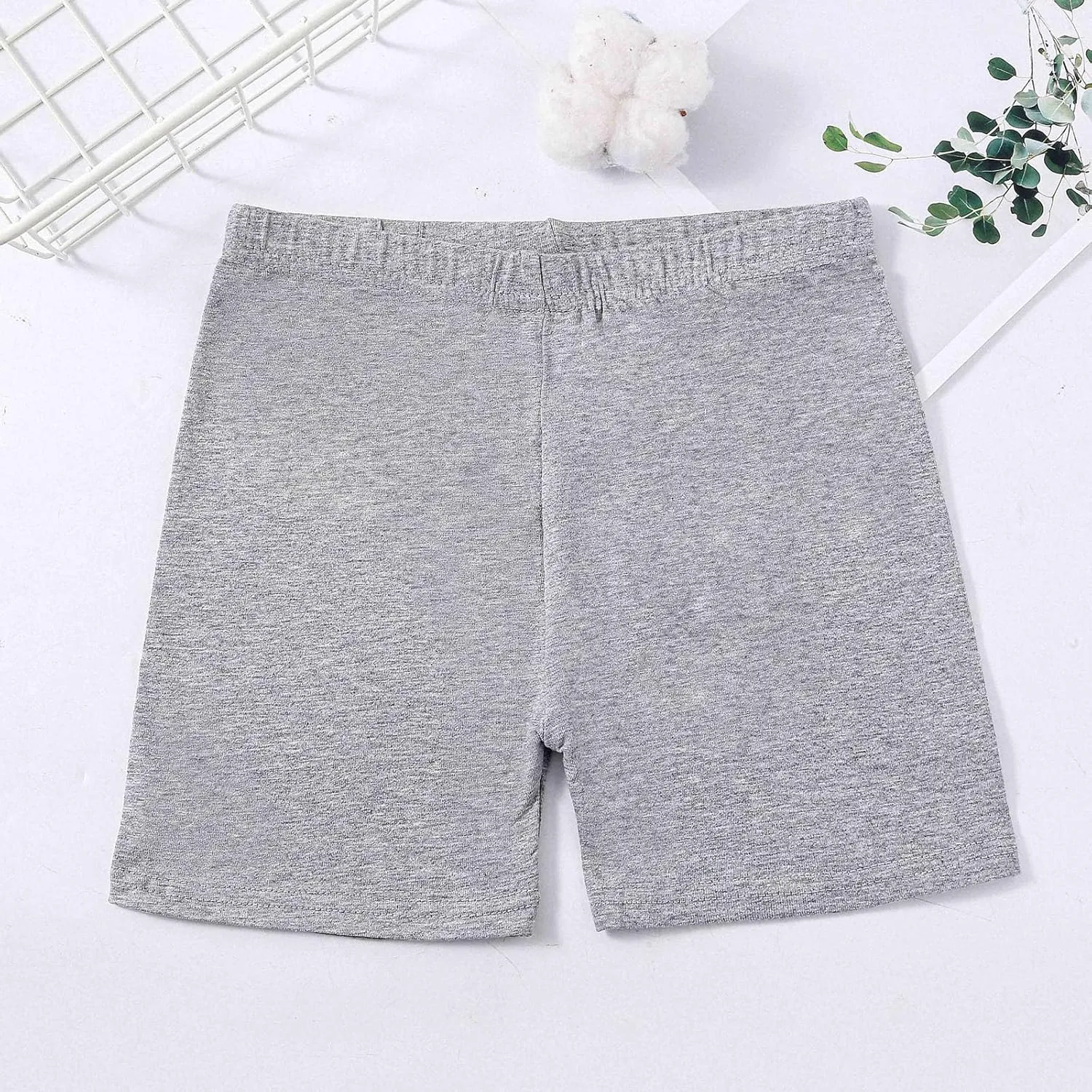 4-Packs Girls Cotton Athletic Running Shorts Casual Kids Summer Comfy Elastic Waist Short Yoga Leggings for 5-14 Years