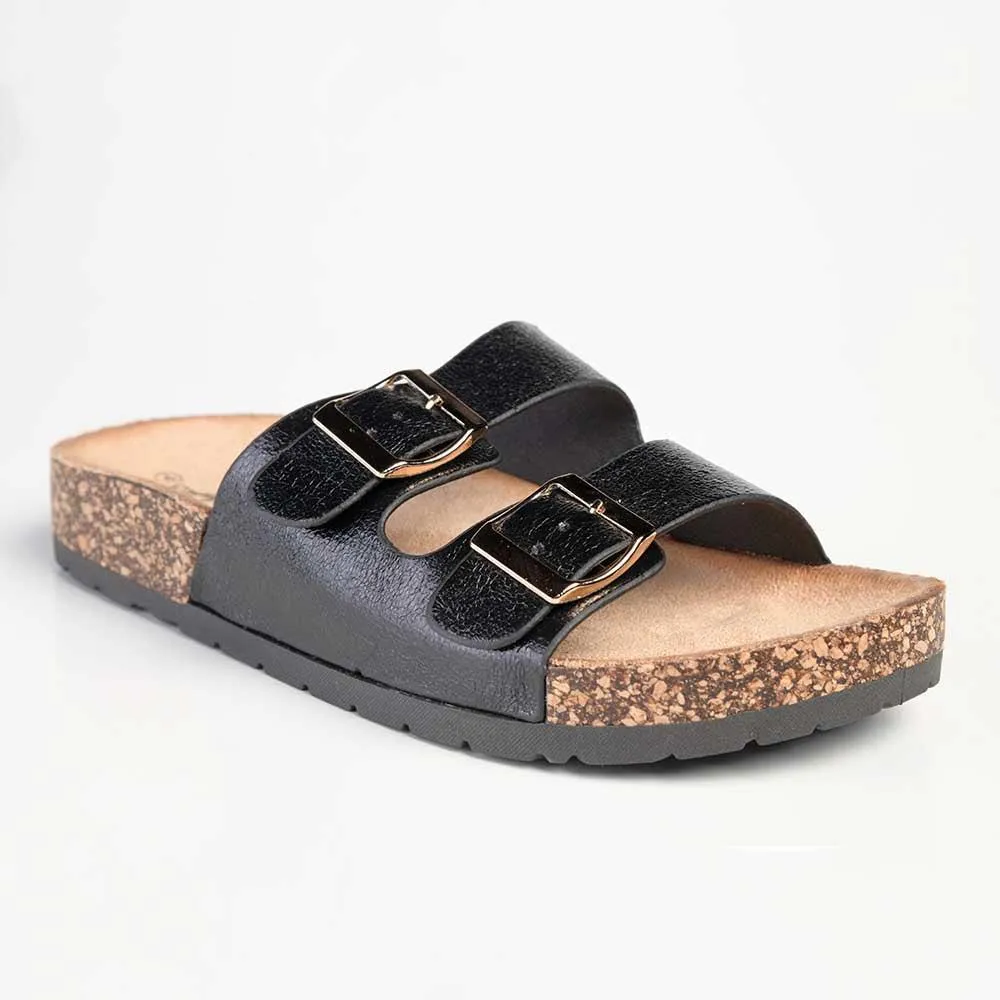 Alessio Comfort slide Fashion Sandals - Distressed Black