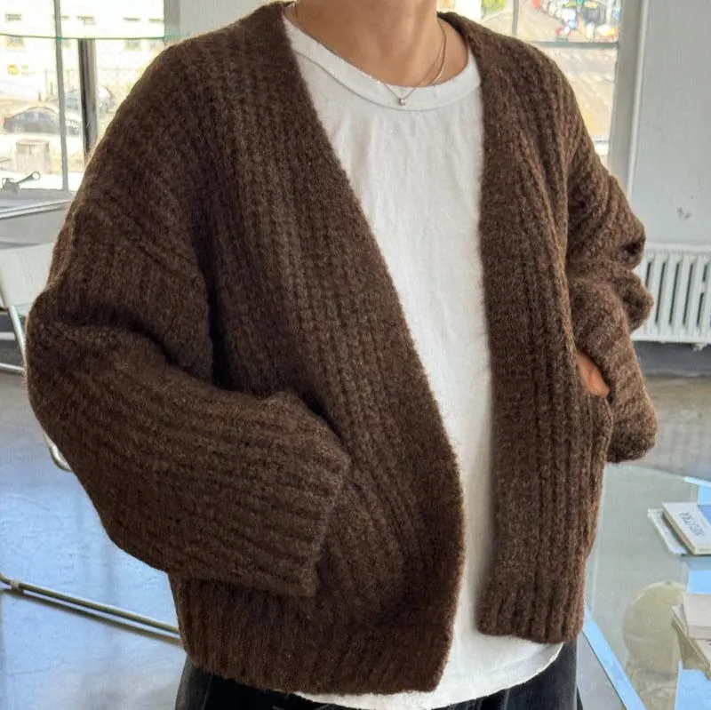 Alpaca Sweater Jacket in Wood