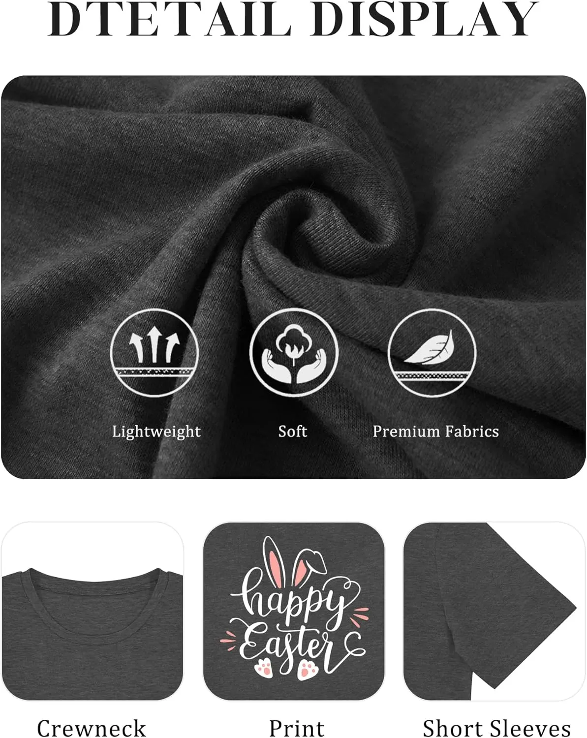 Anbech Plus Size Tshirt for Women Crewneck Graphic Tees Summer Outfits Short Sleeve Casual Shirt