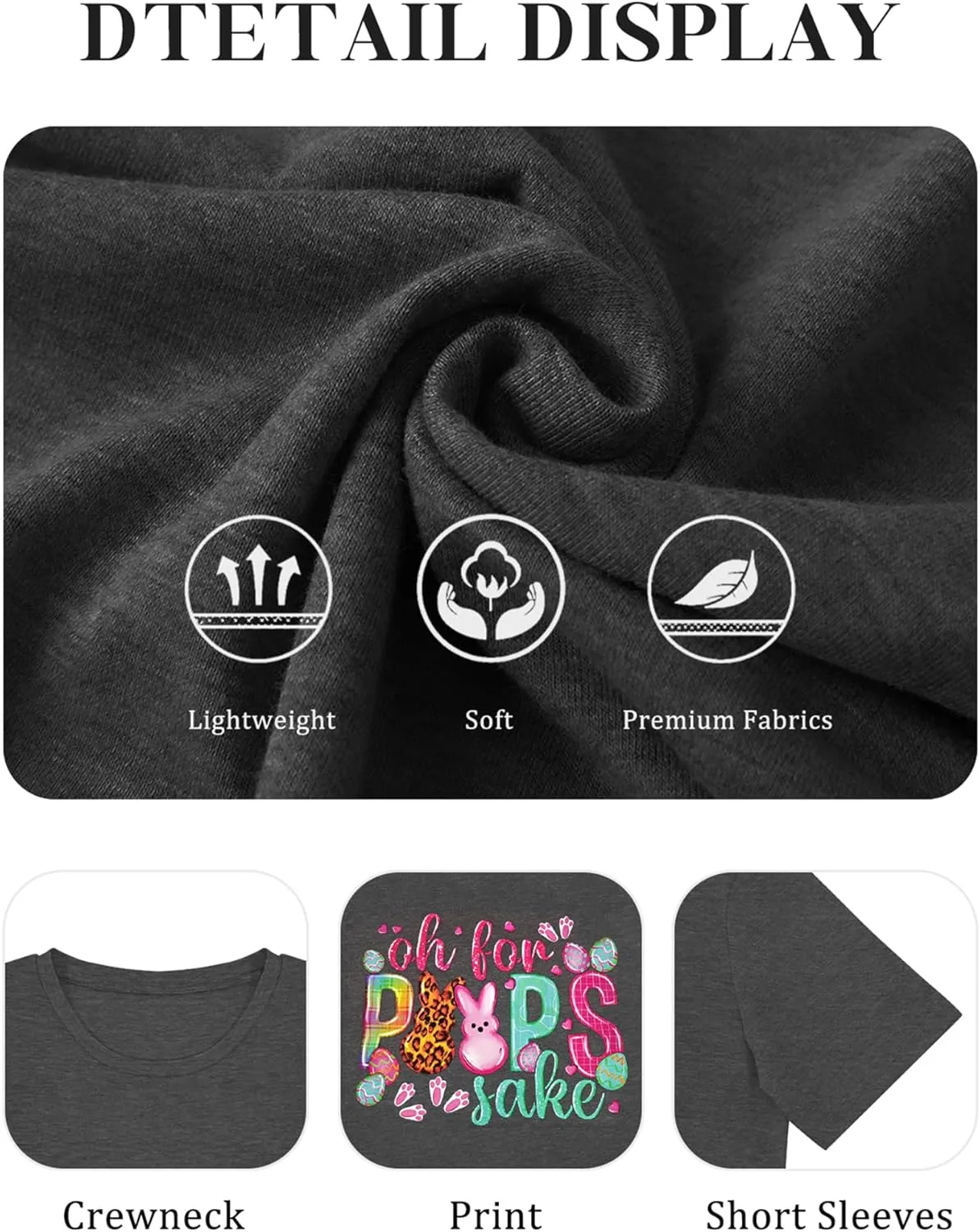 Anbech Plus Size Tshirt for Women Crewneck Graphic Tees Summer Outfits Short Sleeve Casual Shirt