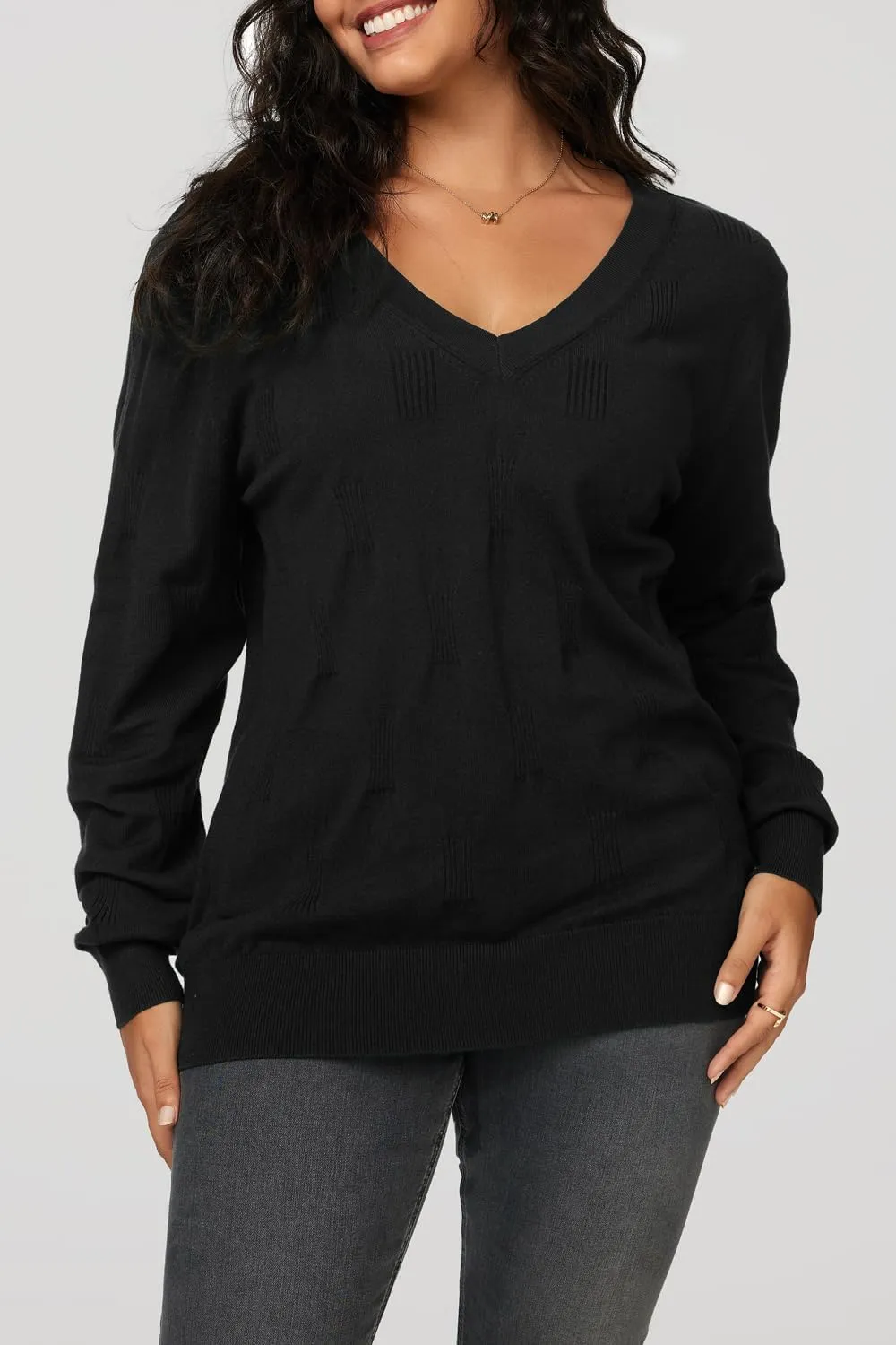 Arach&Cloz Women 2025 Fashion V Neck Long Sleeve Shirts Blouse Knit Casual Pullover Spring Sweater Top Cozy Clouds XS-3XL