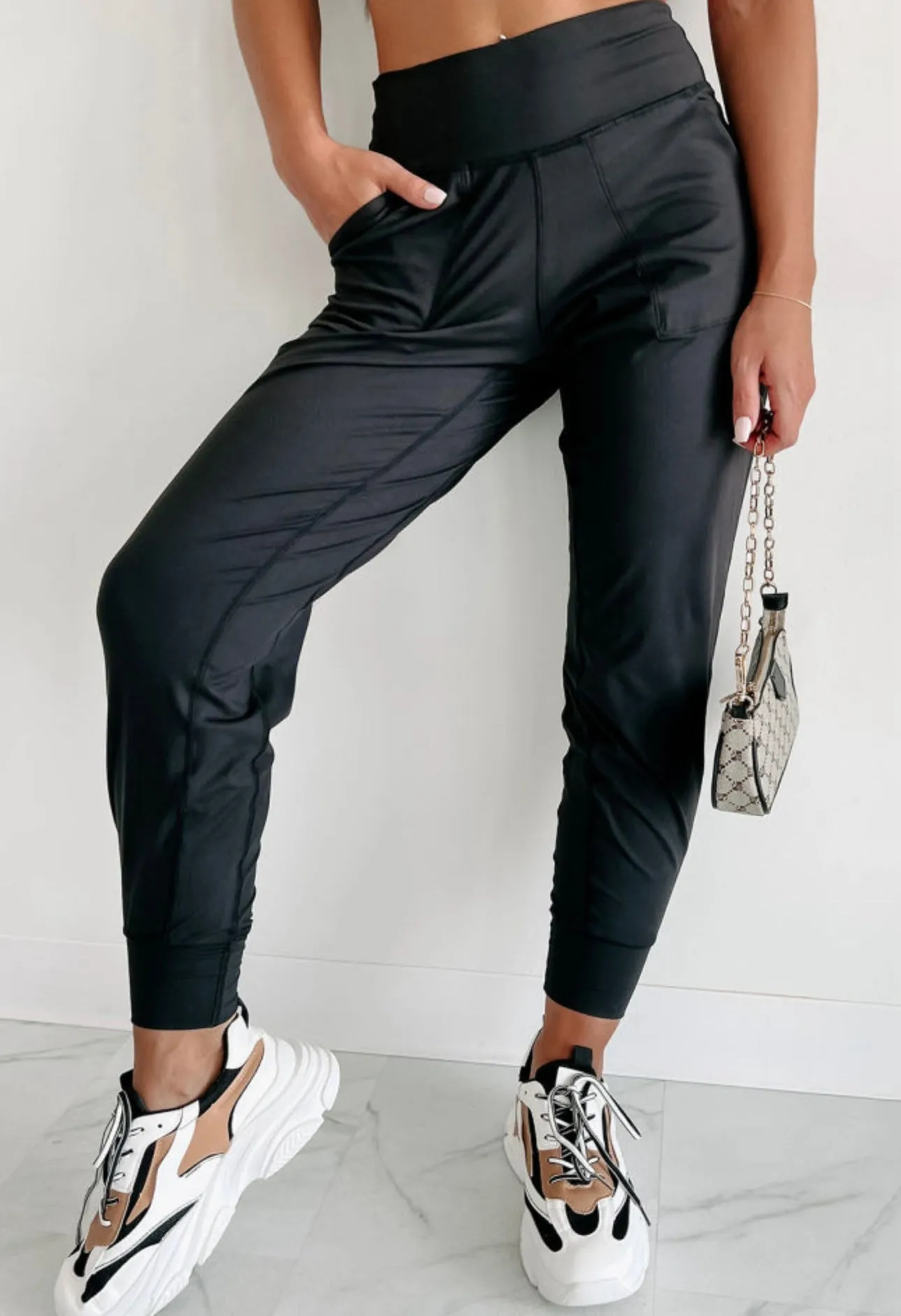 Black High Waist Joggers