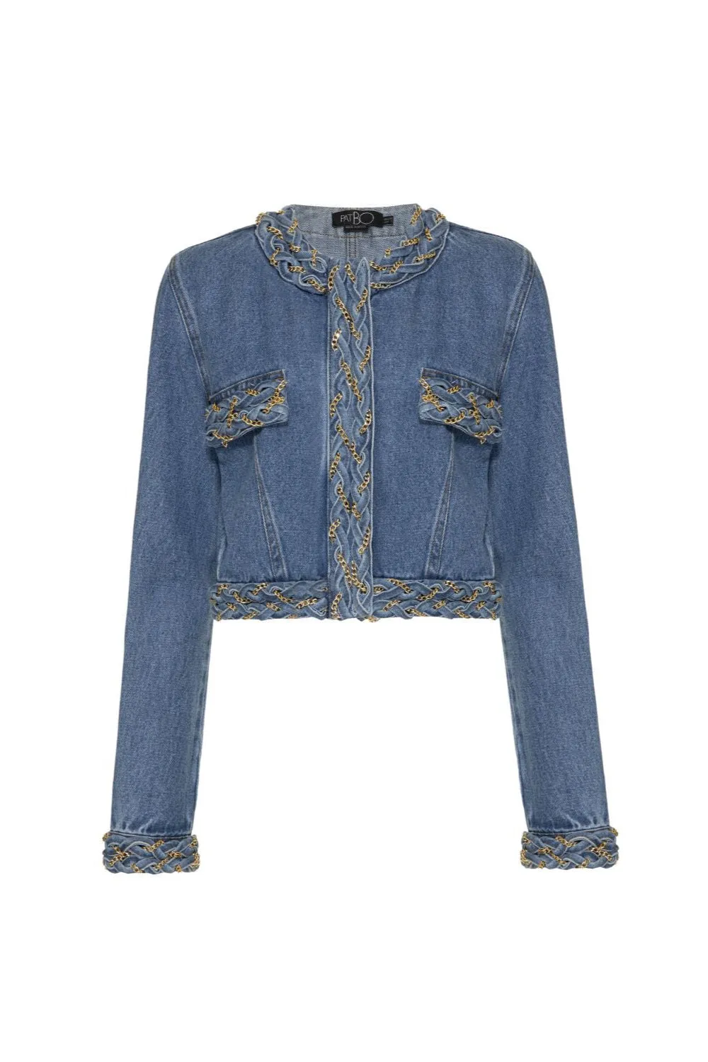 Braided Denim Cropped Jacket