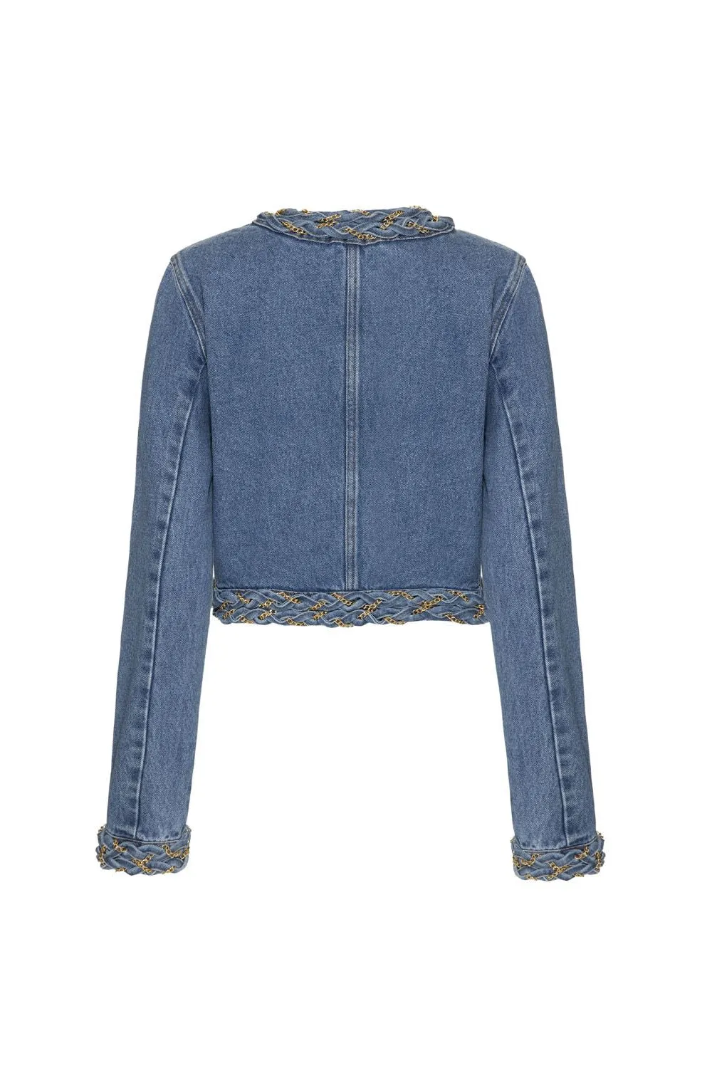 Braided Denim Cropped Jacket