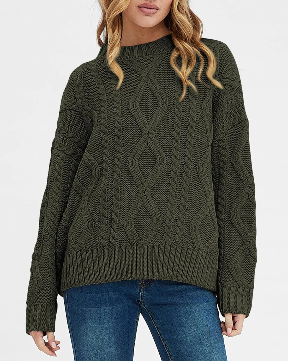 BTFBM Casual Women Long Sleeve Sweater 2025 Fall Ribbed Knit Pullover Loose Crewneck Cable Sweater Jumper Tops