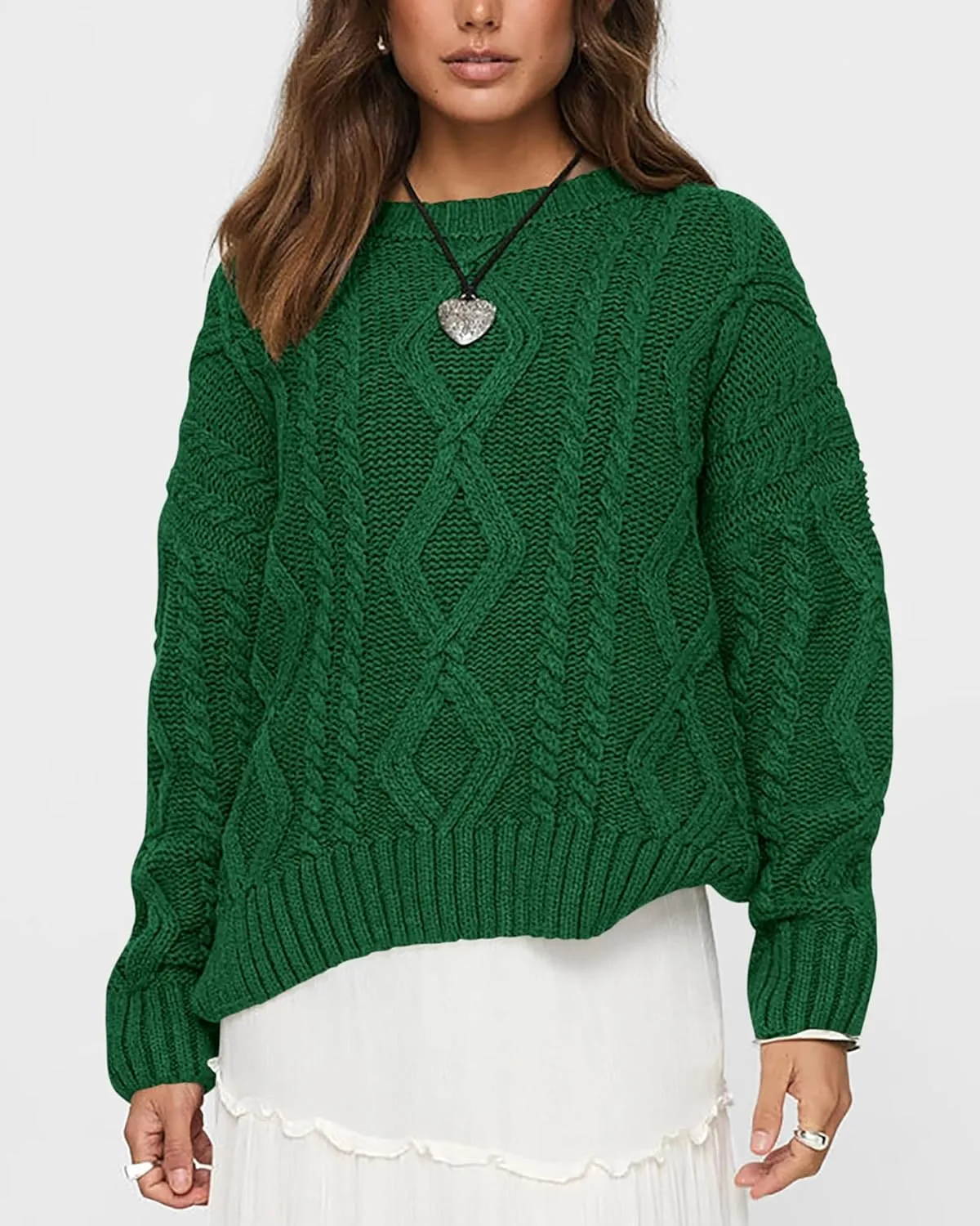 BTFBM Casual Women Long Sleeve Sweater 2025 Fall Ribbed Knit Pullover Loose Crewneck Cable Sweater Jumper Tops