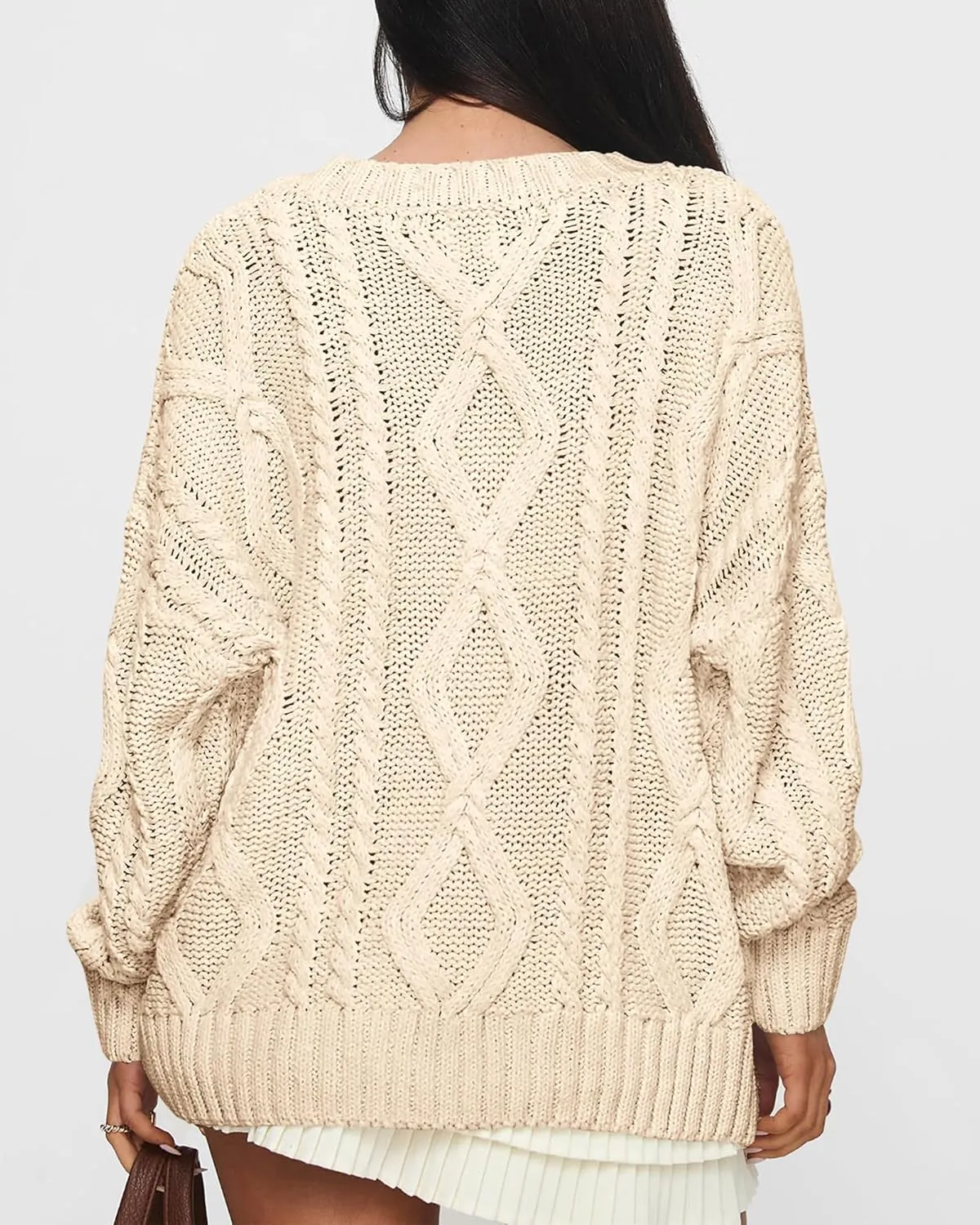 BTFBM Casual Women Long Sleeve Sweater 2025 Fall Ribbed Knit Pullover Loose Crewneck Cable Sweater Jumper Tops