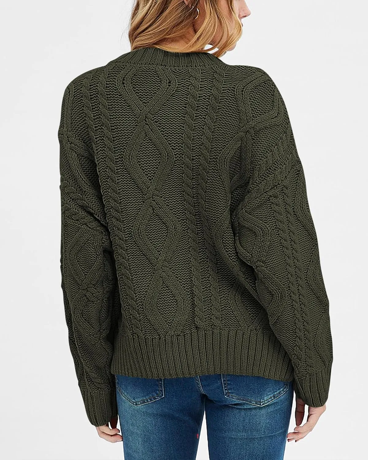 BTFBM Casual Women Long Sleeve Sweater 2025 Fall Ribbed Knit Pullover Loose Crewneck Cable Sweater Jumper Tops