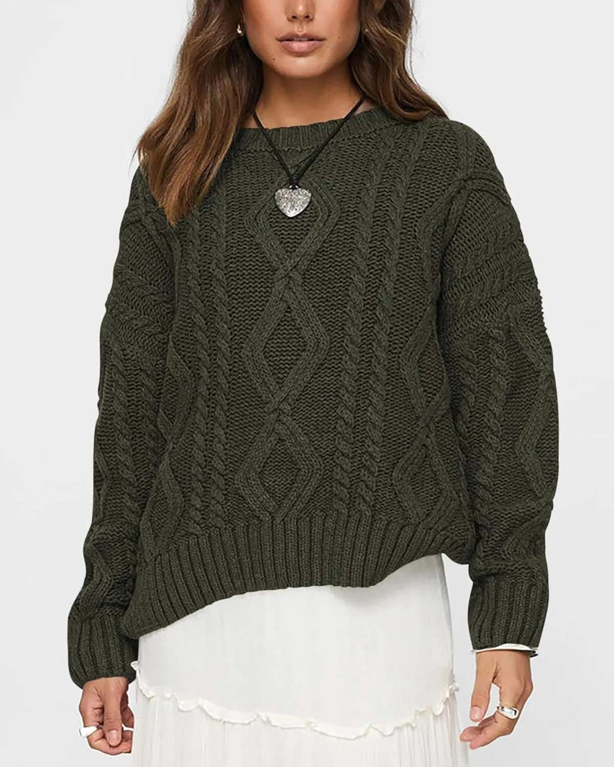 BTFBM Casual Women Long Sleeve Sweater 2025 Fall Ribbed Knit Pullover Loose Crewneck Cable Sweater Jumper Tops