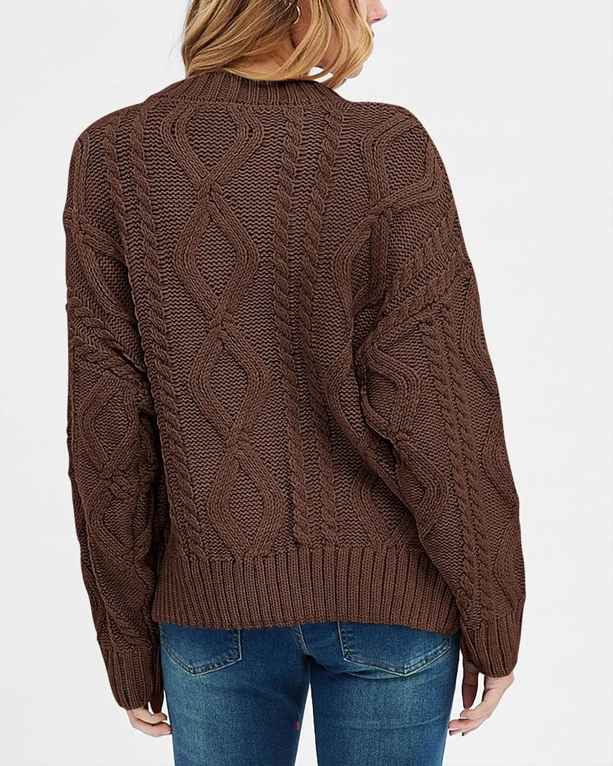 BTFBM Casual Women Long Sleeve Sweater 2025 Fall Ribbed Knit Pullover Loose Crewneck Cable Sweater Jumper Tops