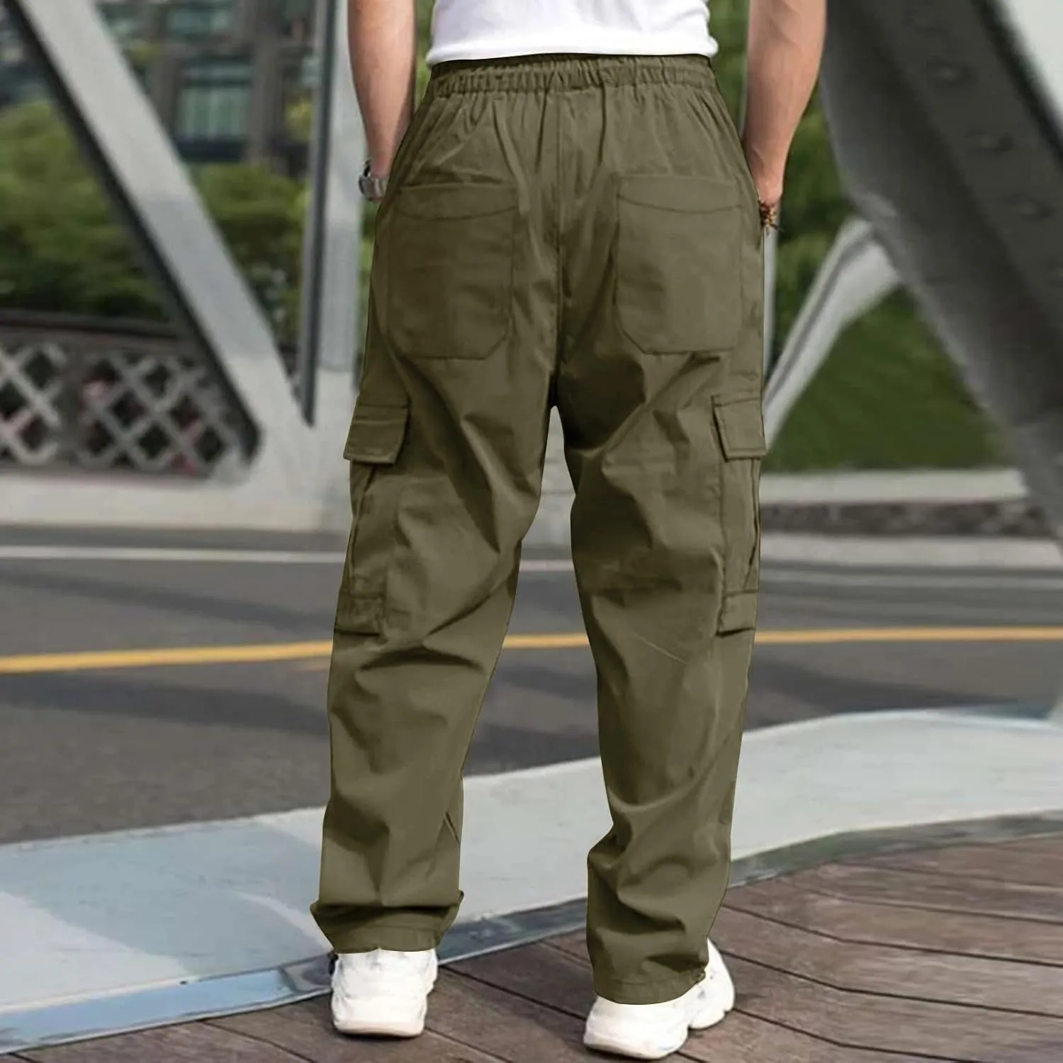 Cargo Pant for Men Pants with Ribbon Active Chinos Pant Hiking Tactical Pants Climbing Pants Flexible Relaxed Pants
