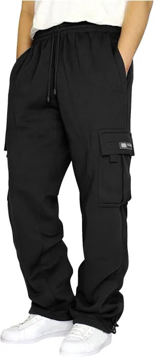 Cargo Pants for Men, Stretch Casual Joggers Athletic Pants, Cotton Loose Fit Baggy Pants Straight Leg Sweatpants