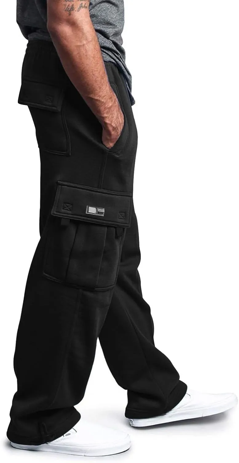 Cargo Pants for Men, Stretch Casual Joggers Athletic Pants, Cotton Loose Fit Baggy Pants Straight Leg Sweatpants