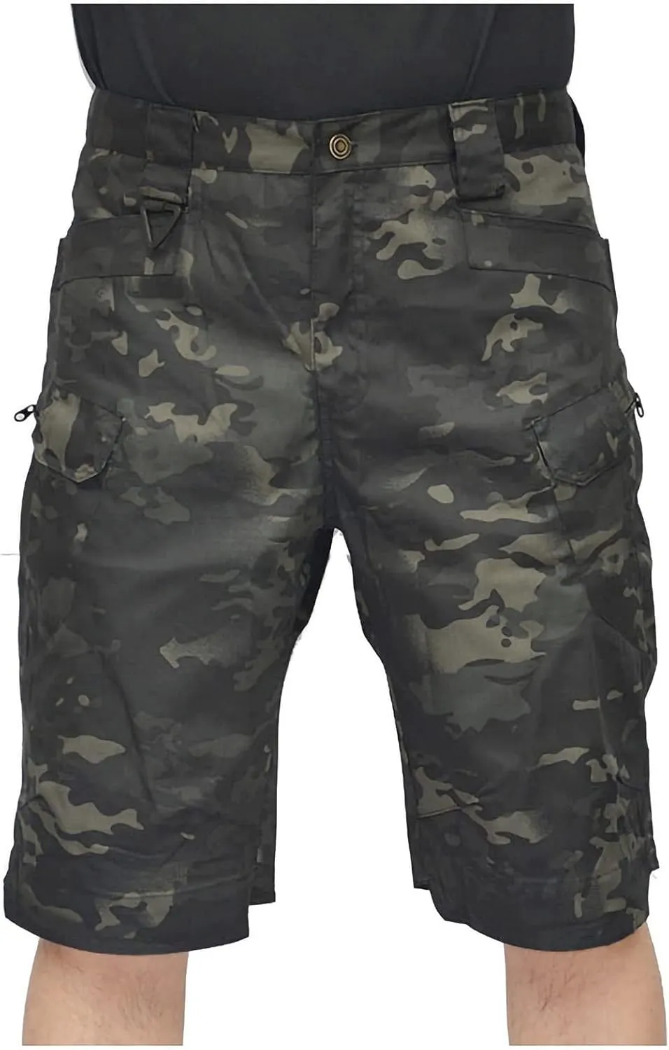 Cargo Shorts for Men Casual Loose Shorts with Pocket Athletic Cotton Linen Woven Elastic Comfy Cargo Pants for Men