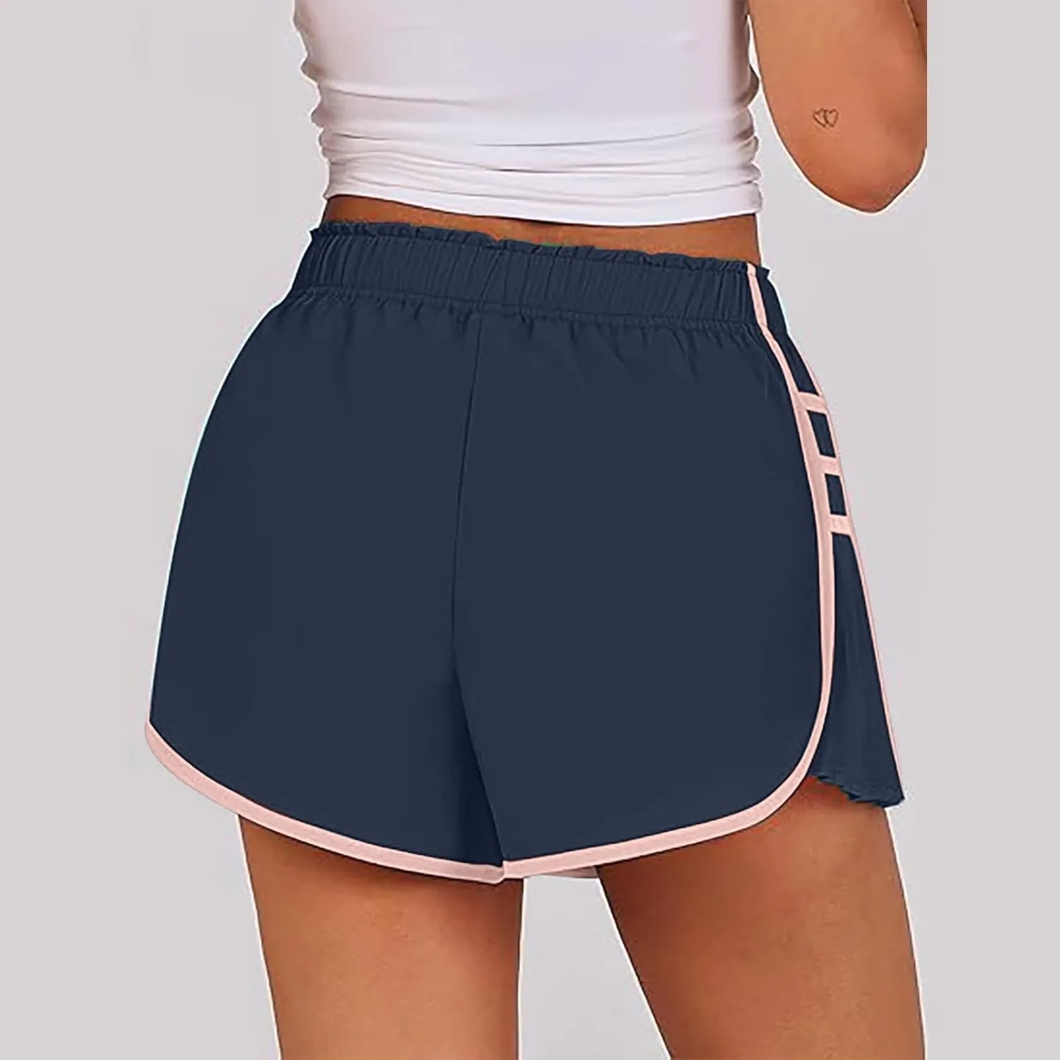 Casual Elastic High Waisted Wide Leg Shorts Summer Quick Dry Baggy Hem Skirt Shorts for Outdoor Athletic Running Sports