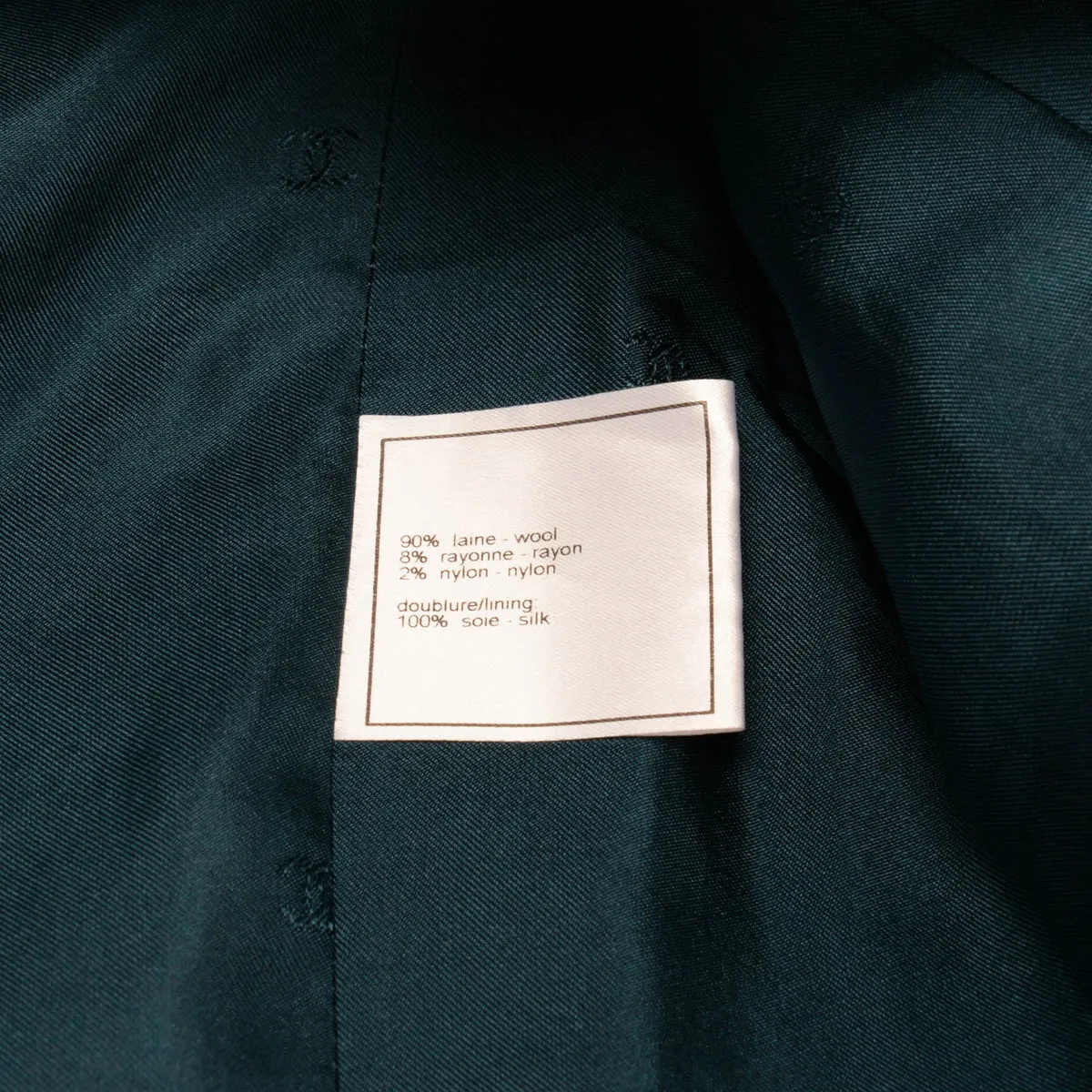 Chanel Teal Fantasy Tweed Edge to Edge Jacket FR 38