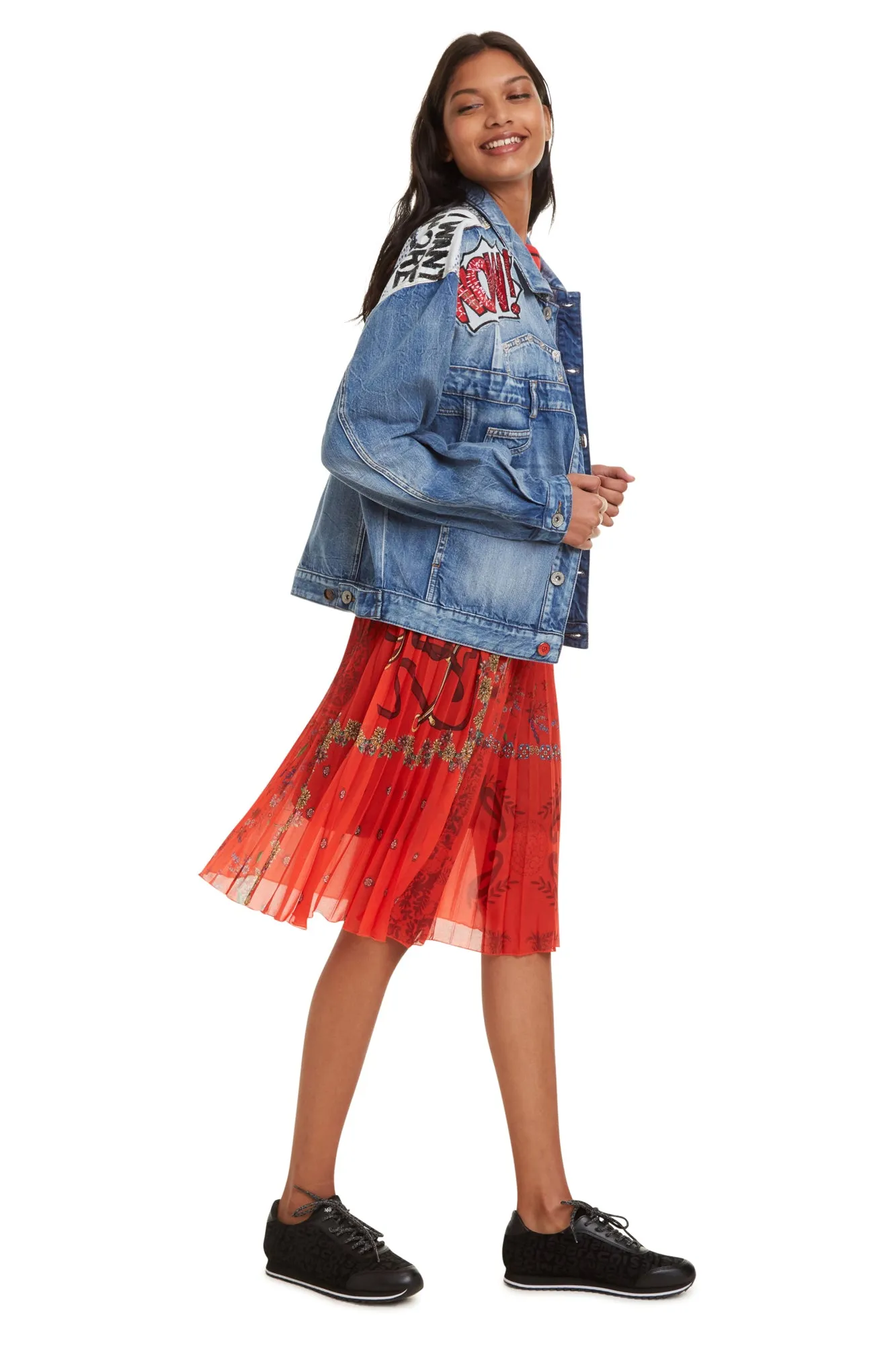 Comic Retro Design Denim Jacket Desigual Style 19WWED18