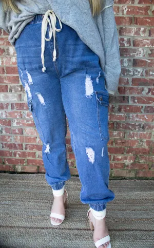 Denim Jean Joggers Plus