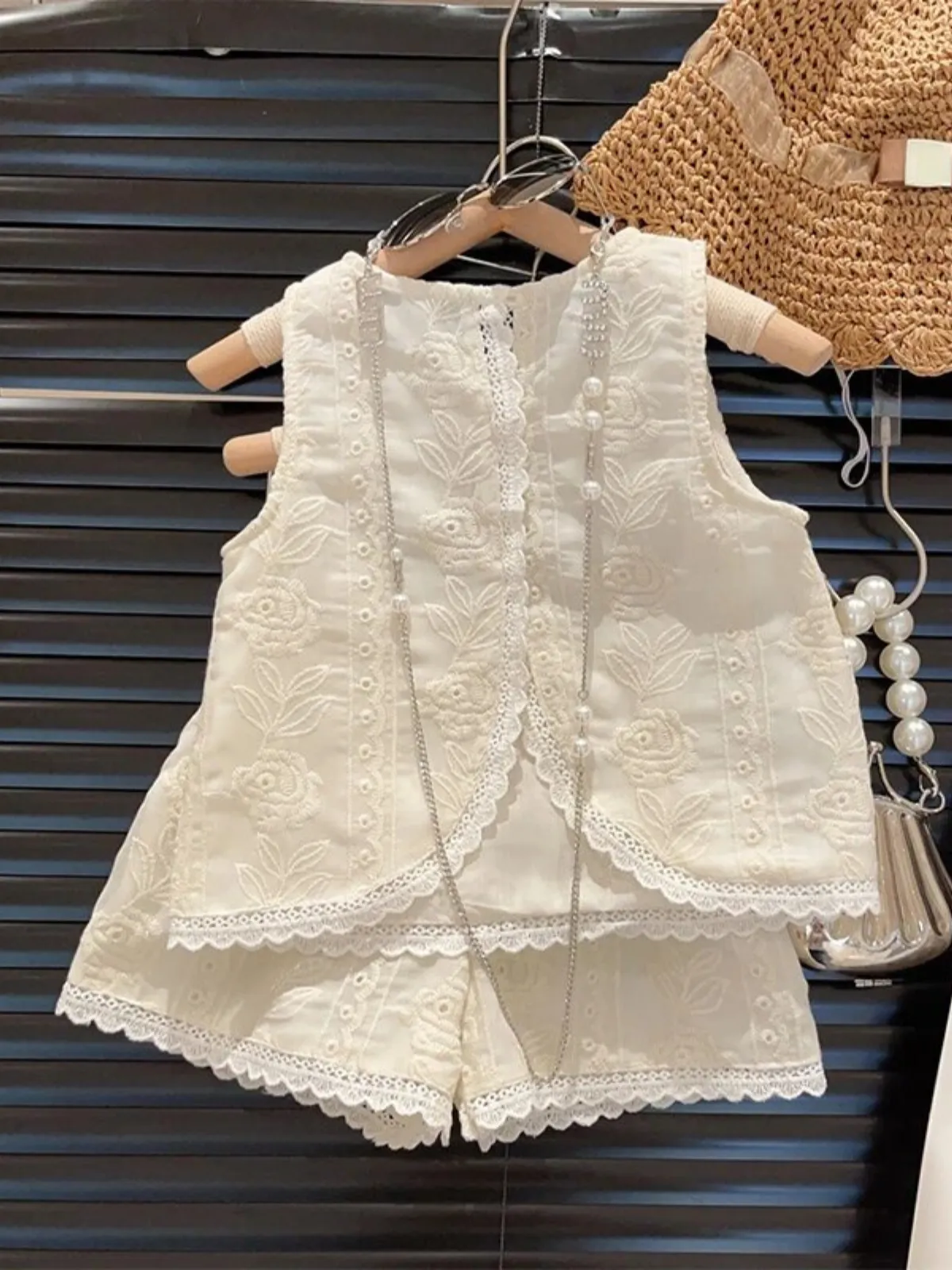Fab and Floral Lace Short Set