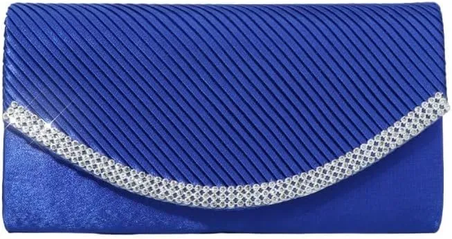 Fabric Art Inlay Rhinestones Evening Bag French Simple Clutch Purses