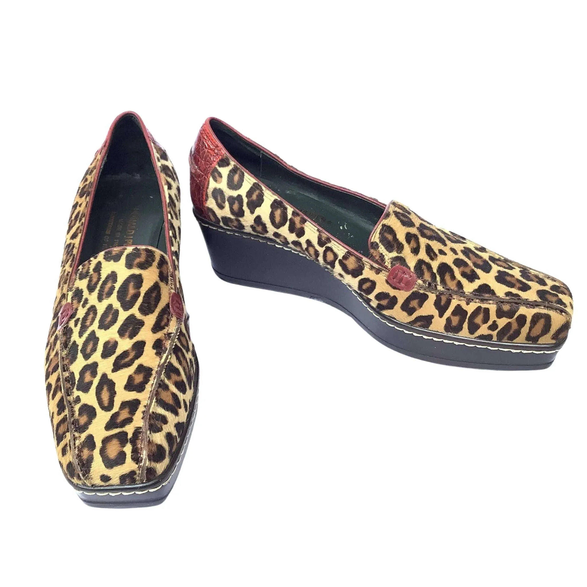 Faux Leopard Wedges