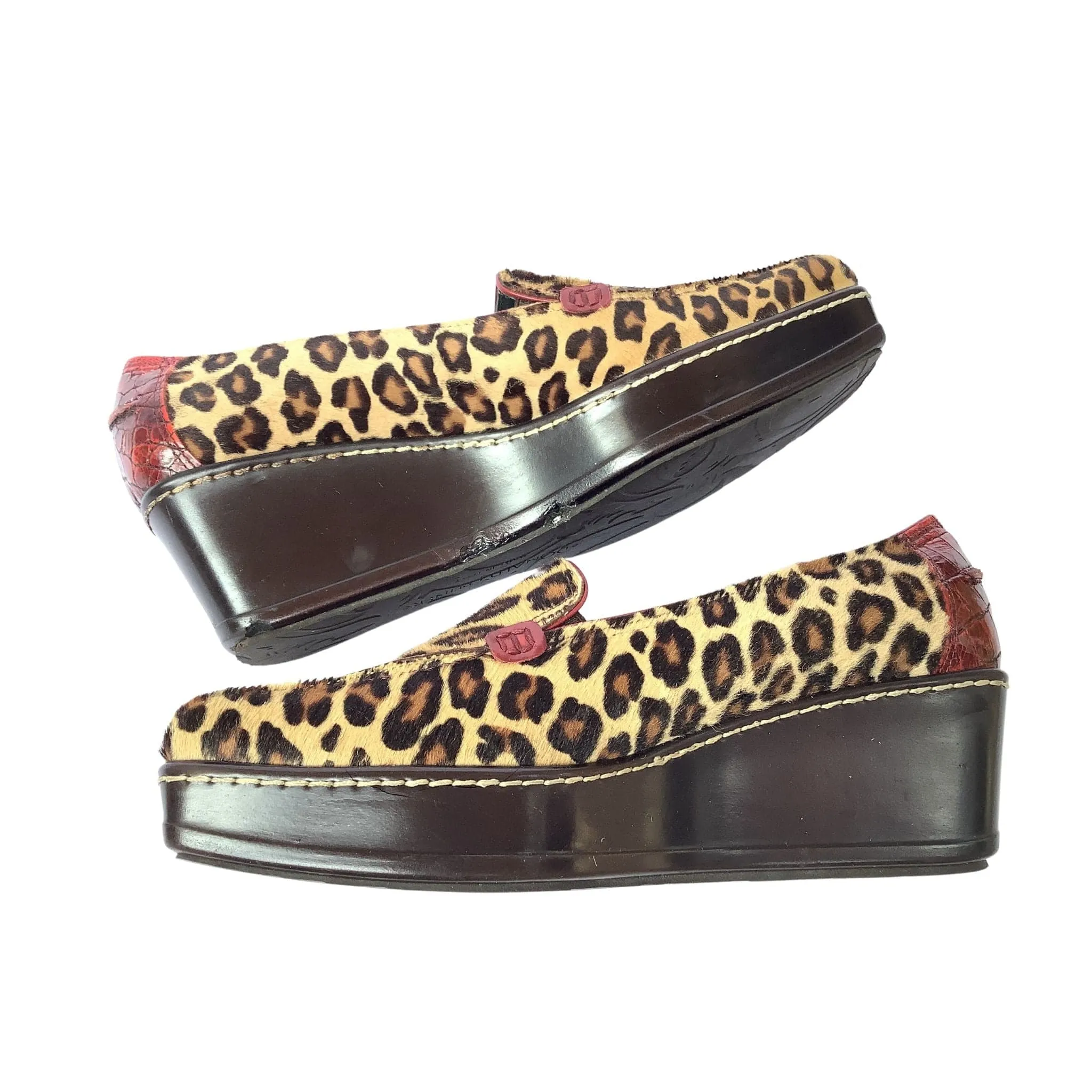Faux Leopard Wedges
