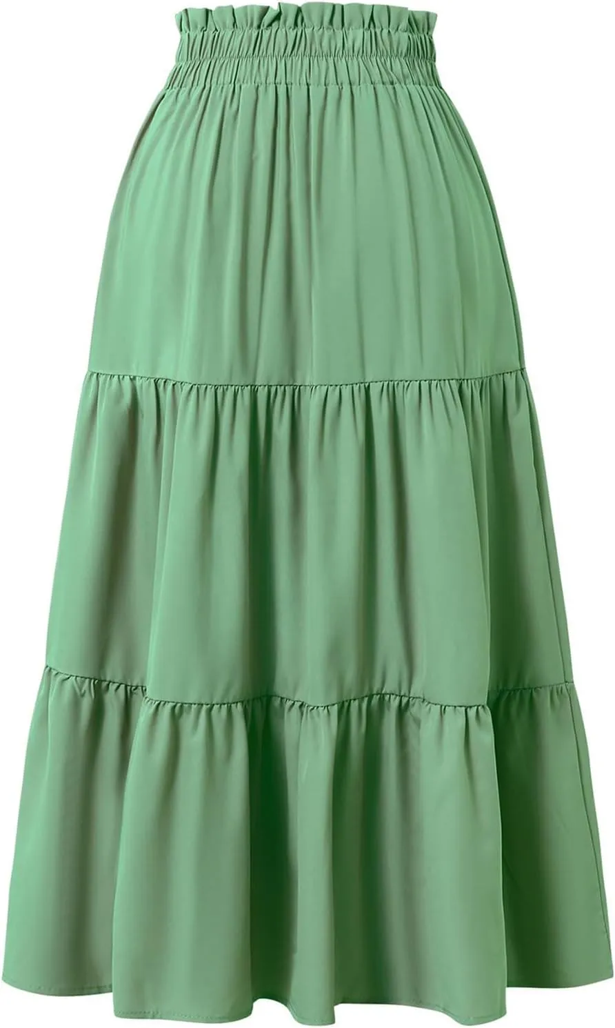 Floral Skirts for Women High Waist Tiered A Line Skirt Drawstring Waist Maxi Long Skirt Flowy Beach Pleated Skirts