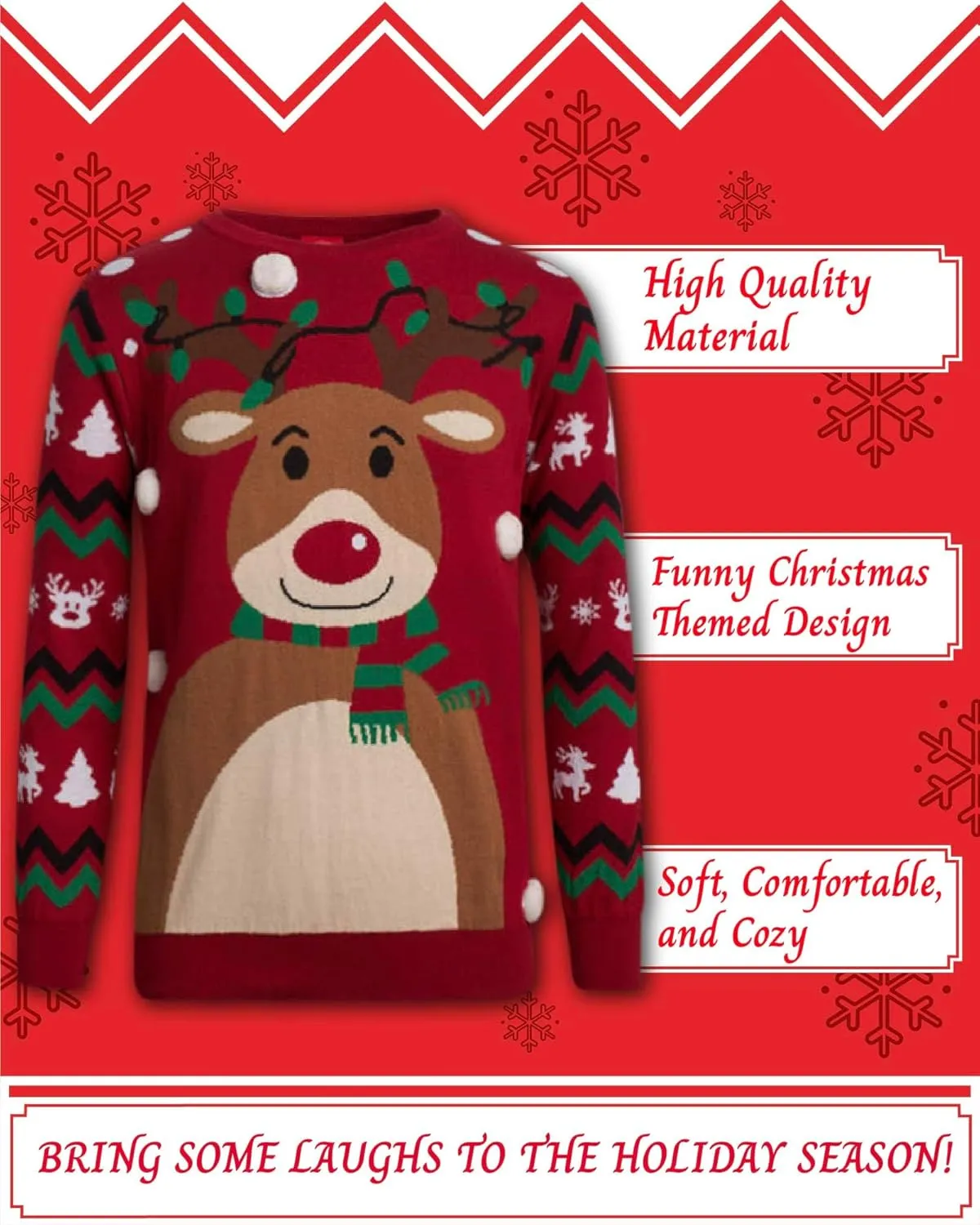 Girls Cotton Sweater - Cozy Crew Neck Ugly Christmas Sweaters for Girls - Cute Pullover Long Sleeve Top (7-16)