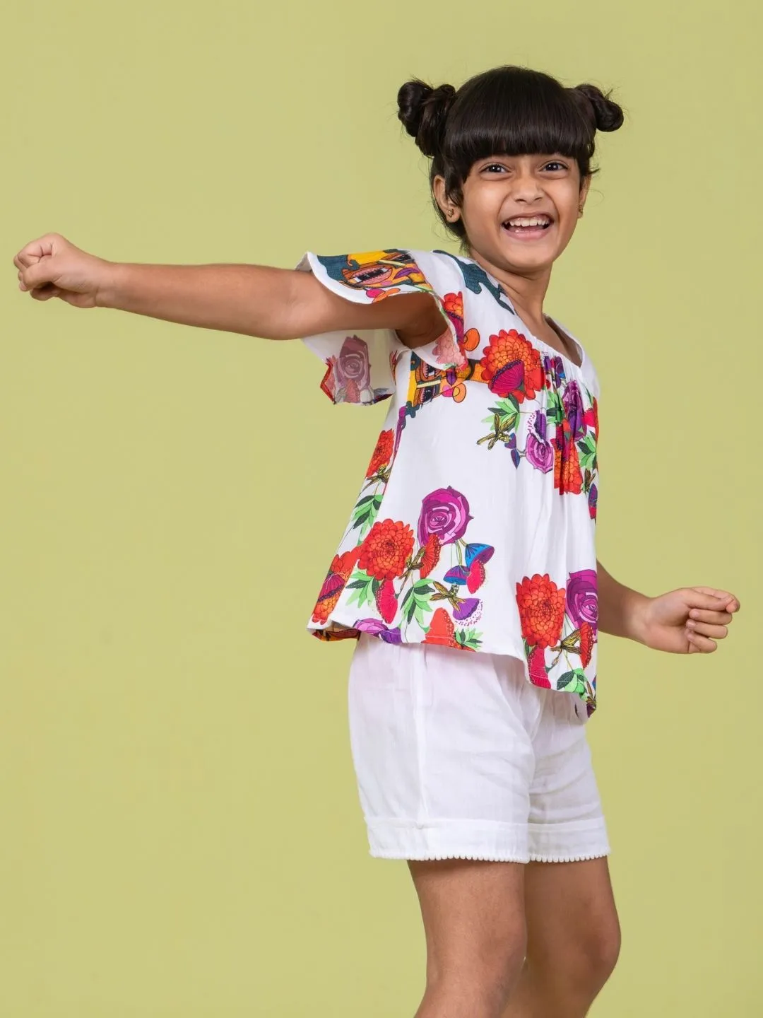 Girls Cotton Top & Shorts Coord Set | Rosa
