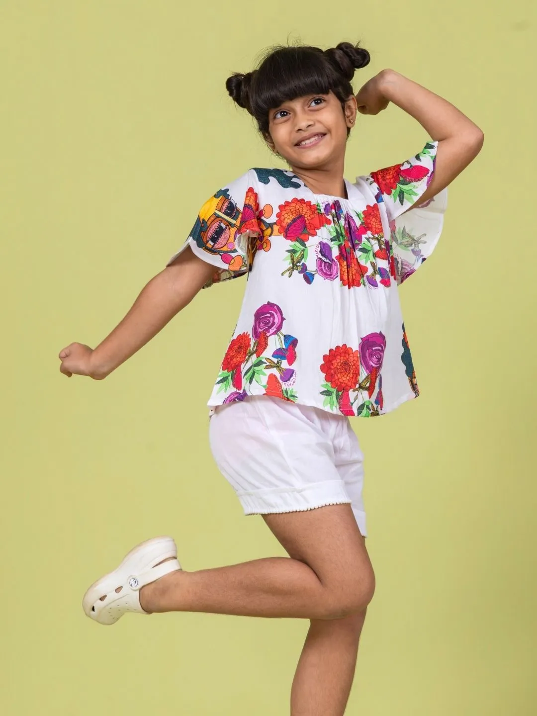 Girls Cotton Top & Shorts Coord Set | Rosa