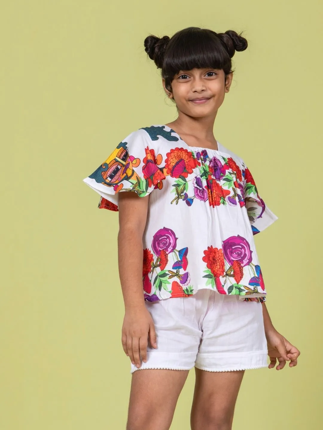 Girls Cotton Top & Shorts Coord Set | Rosa