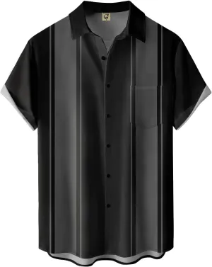 Hardaddy Men's Vintage Bowling Shirt Short Sleeve Button Down Hawaiian Summer Beach Printed Casual Shirts