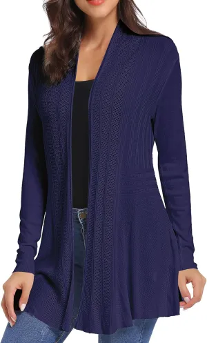 iClosam Women Open Front Cardigans Long Sleeve Lightweight Knit Cardigan Sweater